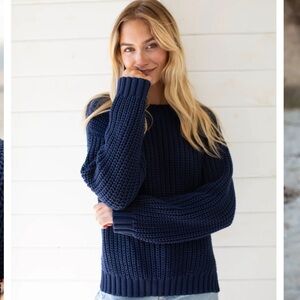 Marea by Liz Joy Navy Blue Beach Sweater